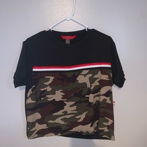 Army patterned crop top